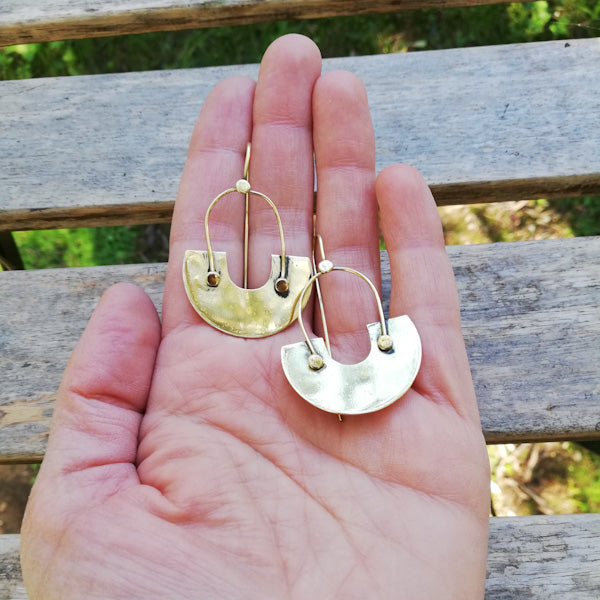 ORECCHINI etnici SAHANA in ottone senza pietra | ORECCHINI etnici in ottone | ilmondodiwit.com