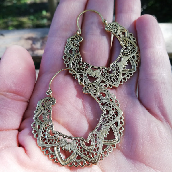 Orecchini etnici in ottone - SALENA