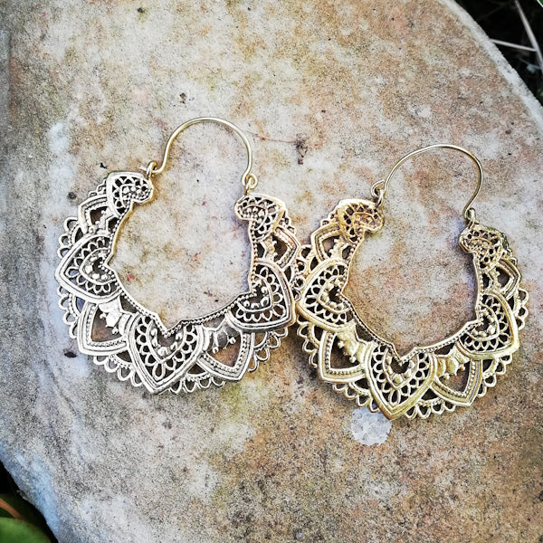 Orecchini etnici in ottone - SALENA