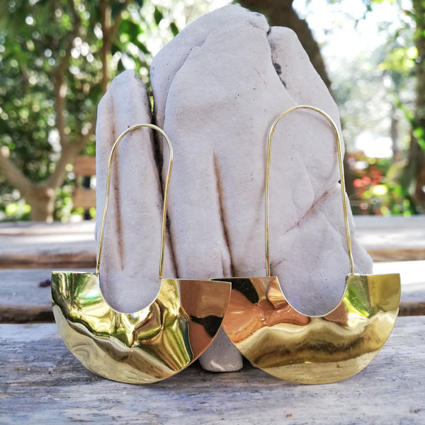 ORECCHINI etnici SNEHA in ottone senza pietra | ORECCHINI etnici in ottone | ilmondodiwit.com