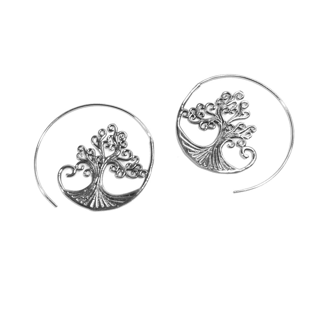 Tree of life earrings in brass