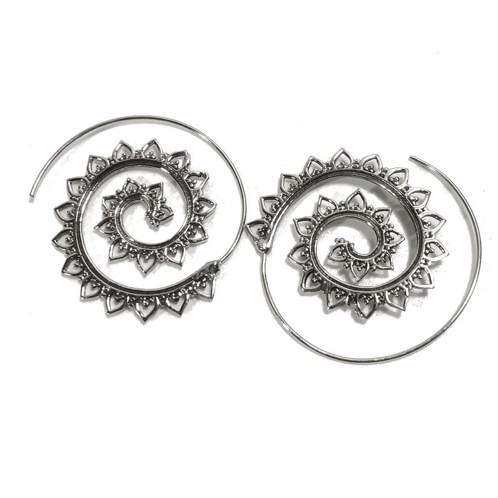 ETHNISCHE OHRRINGE Poliertes Messing