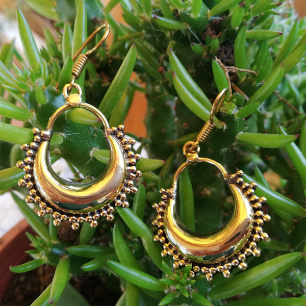 ORECCHINI etnici TAAHIRA in ottone senza pietra | ORECCHINI etnici in ottone | ilmondodiwit.com