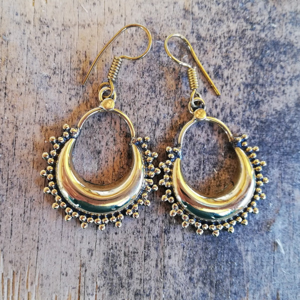 ORECCHINI etnici TAAHIRA in ottone senza pietra | ORECCHINI etnici in ottone | ilmondodiwit.com