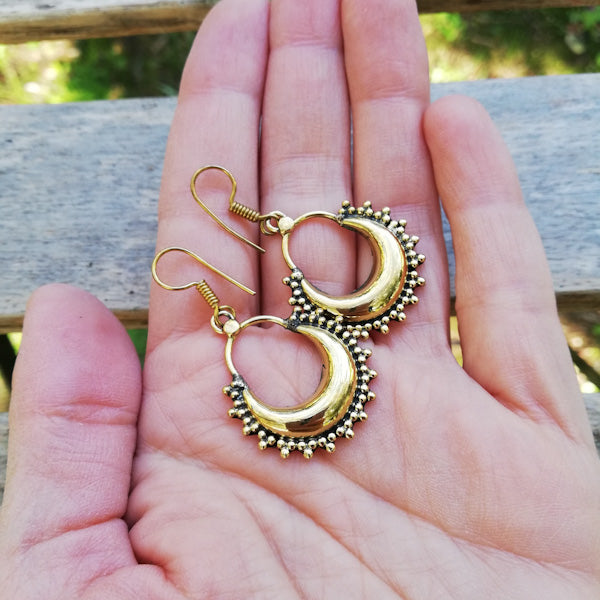 ORECCHINI etnici TAAHIRA in ottone senza pietra | ORECCHINI etnici in ottone | ilmondodiwit.com