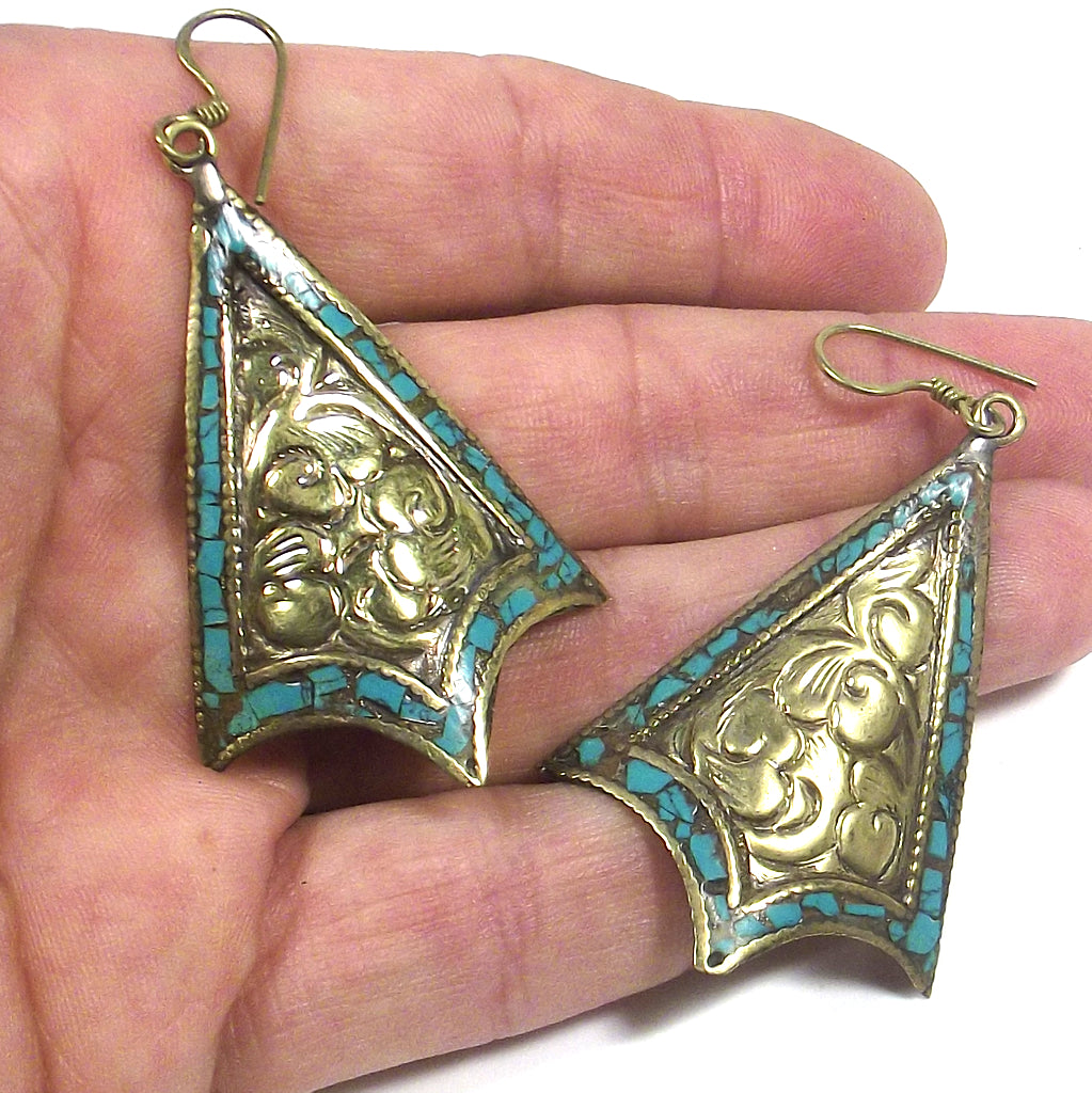 ETHNIC earring | Rhombus Earring Handcrafted | BRASS EARRINGS