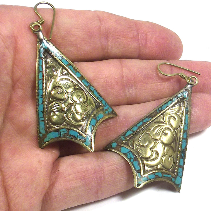ETHNIC earring | Rhombus Earring Handcrafted | BRASS EARRINGS