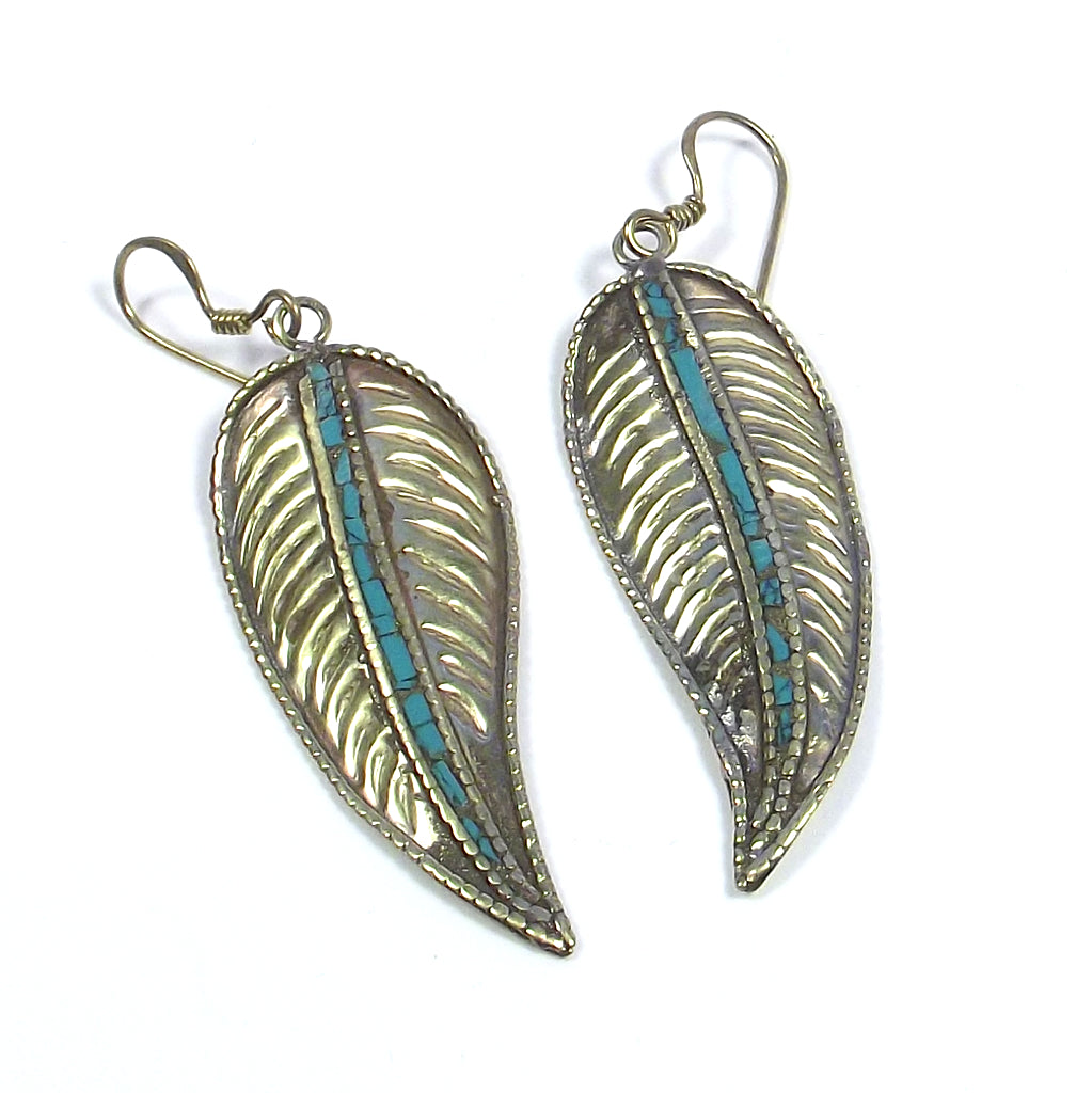 ETHNIC earring | Handcrafted Feather Earring | BRASS EARRINGS