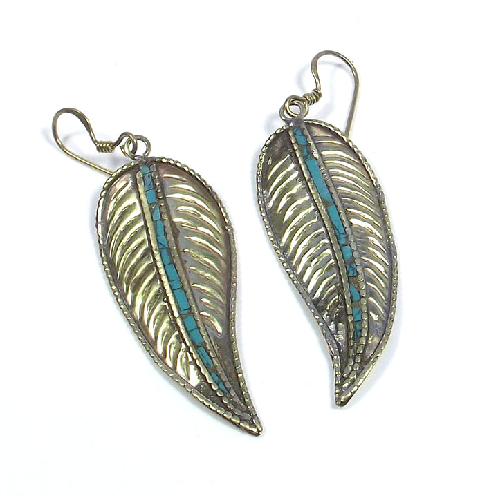 ETHNIC earring | Handcrafted Feather Earring | BRASS EARRINGS