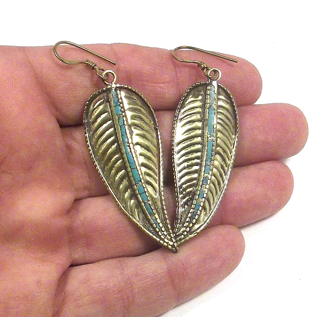ETHNIC earring | Handcrafted Feather Earring | BRASS EARRINGS