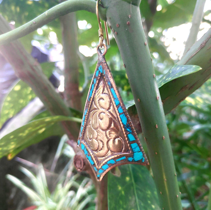 ETHNIC earring | Rhombus Earring Handcrafted | BRASS EARRINGS