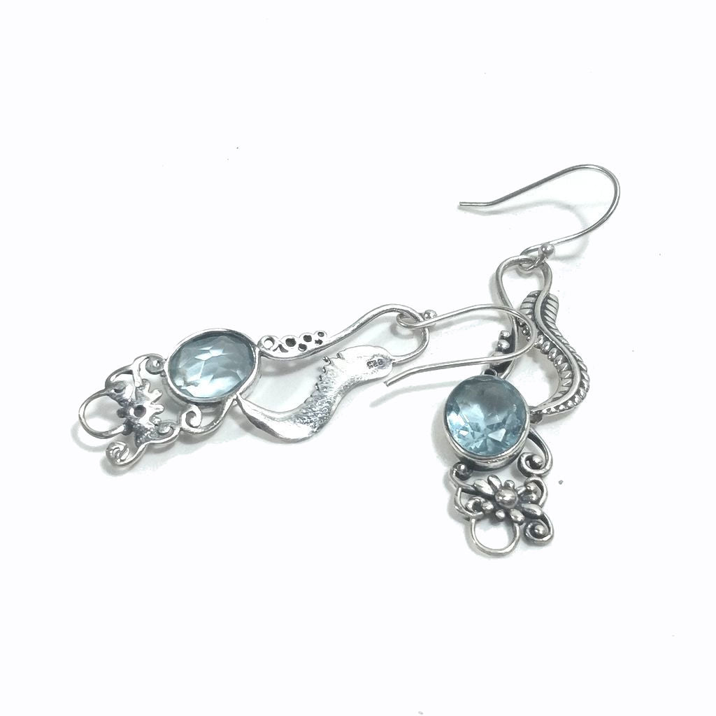 Orecchini artigianali con pietra in argento 925 - LUCKNOW