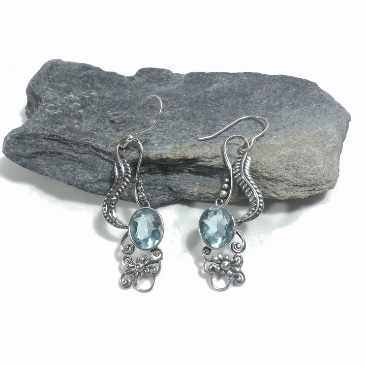 Orecchini artigianali con pietra in argento 925 - LUCKNOW