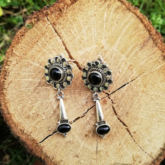 ORECCHINI LONA in argento 925 con pietra | Orecchini argento con ONICE NERO