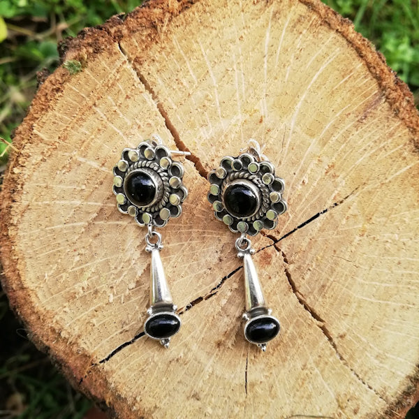 ORECCHINI LONA in argento 925 con pietra | Orecchini argento con ONICE NERO