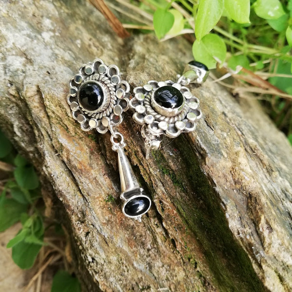 ORECCHINI LONA in argento 925 con pietra | Orecchini argento con ONICE NERO