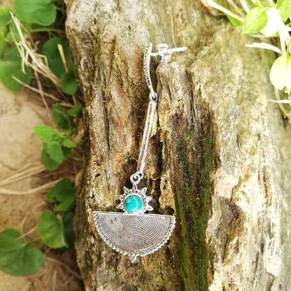 ORECCHINI MALLIKA in argento 925 con pietra | Orecchini argento con Labradorite, Pietra di luna, Turchese
