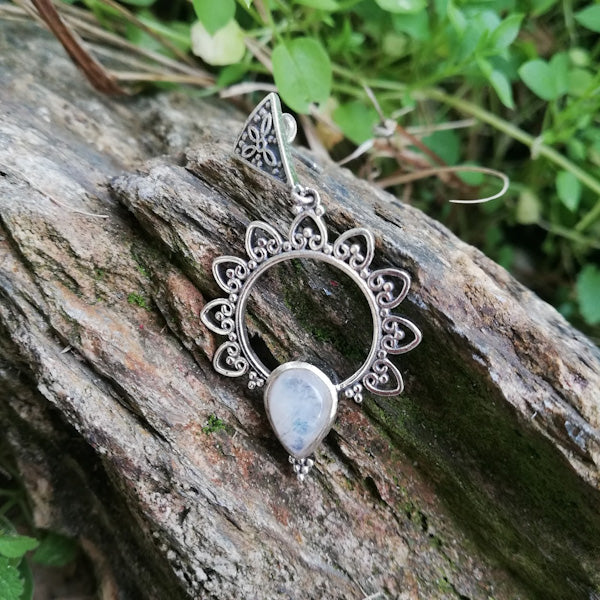 ORECCHINI MAMATA in argento 925 con pietra | Orecchini argento con Pietra di luna o Ametista