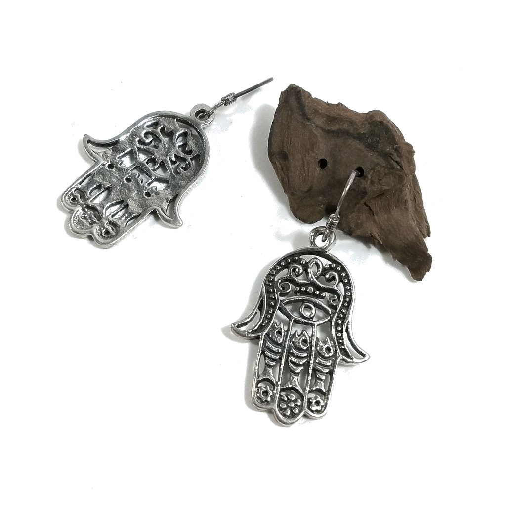 Orecchino ETNICO in argento 925 con MANO DI FATIMA | GIOIELLI IN ARGENTO