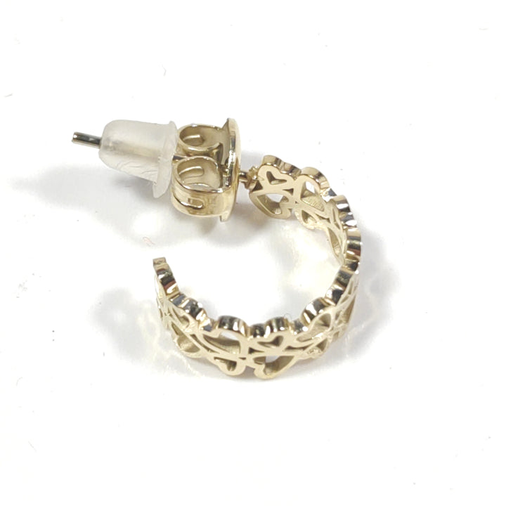 OHRRINGE 316 L Chirurgenstahl Gold - Herzen