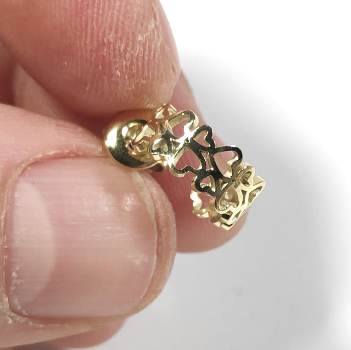 OHRRINGE 316 L Chirurgenstahl Gold - Herzen