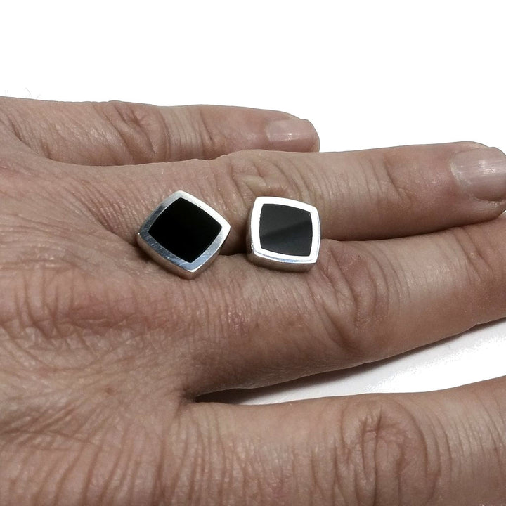 Orecchini da LOBO | Orecchini argento 925 - Onice nero | Gioielli argento piercing