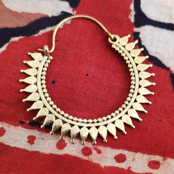 ORECCHINI ETNICI Ottone lucido Cerchio - RAJA