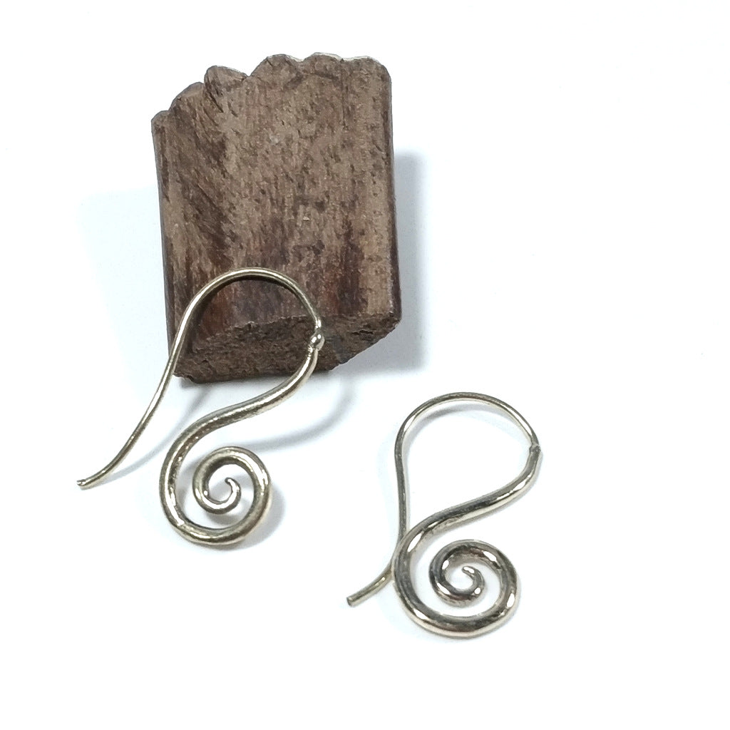 EARRINGS Polished brass EARRINGS | Spiral | Boho - style mini