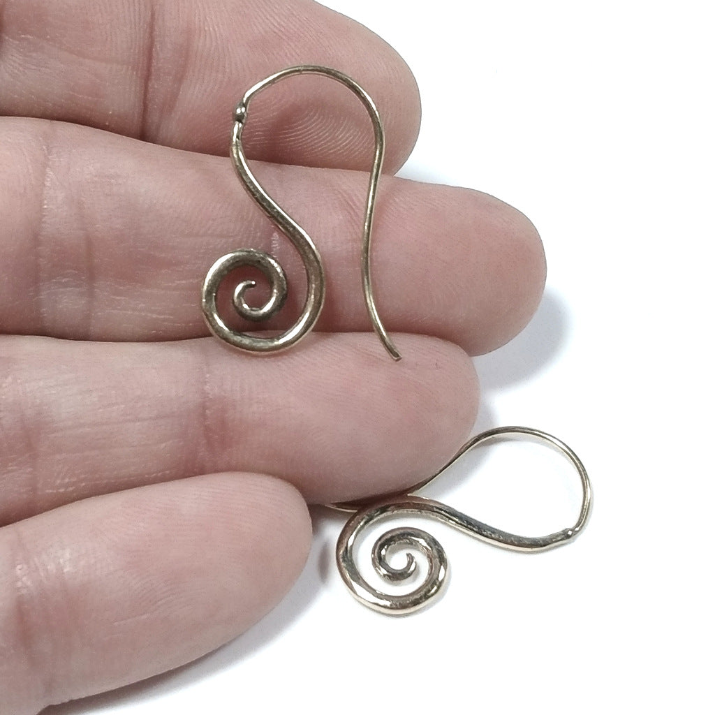 EARRINGS Polished brass EARRINGS | Spiral | Boho - style mini