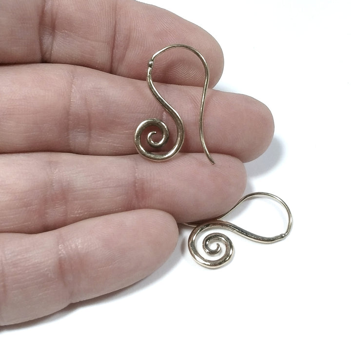 EARRINGS Polished brass EARRINGS | Spiral | Boho - style mini