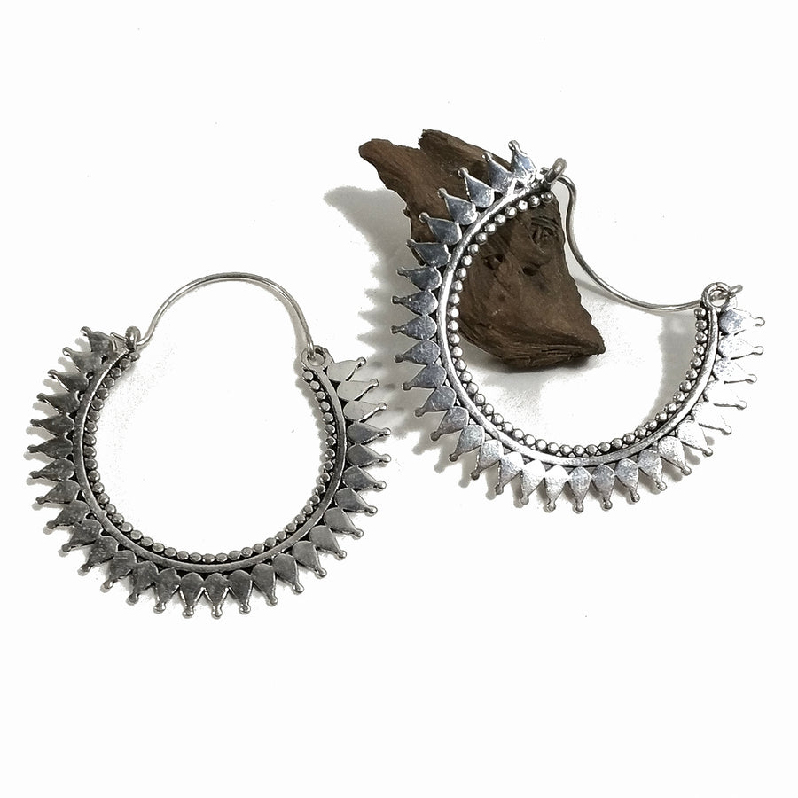 ORECCHINI ETNICI Ottone lucido Cerchio - RAJA