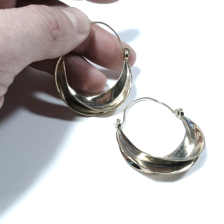 ETHNIC EARRINGS Polished brass EARRINGS | Circle