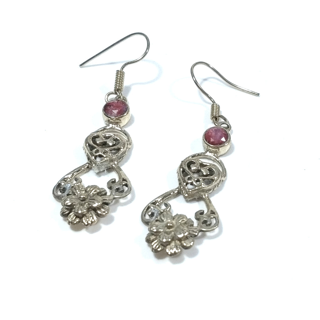 ORECCHINI ETNICI Ottone lucido ORECCHINI Radice di Rubino | ETNICO