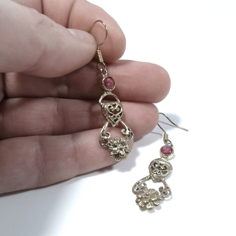 ORECCHINI ETNICI Ottone lucido ORECCHINI Radice di Rubino | ETNICO