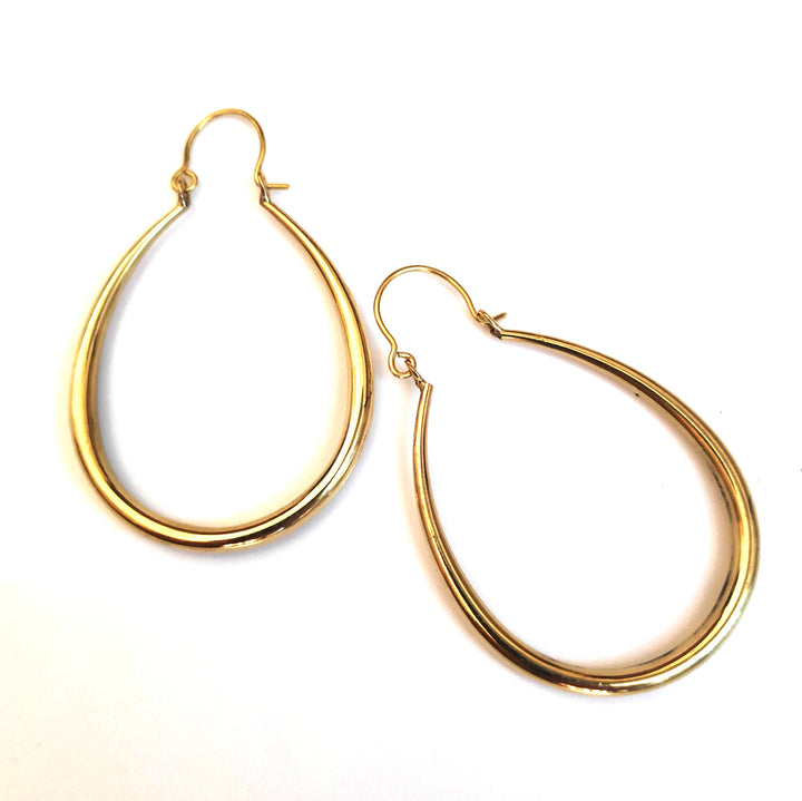 ORECHINO CERCHIO Ottone lucido Orecchini artigianali | Cerchio