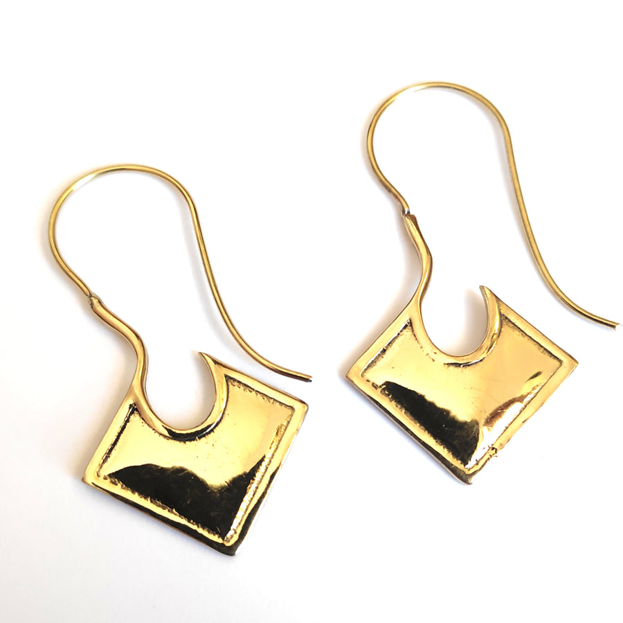 ORECCHINI ETNICI Ottone lucido Orecchini artigianali | ETNICO