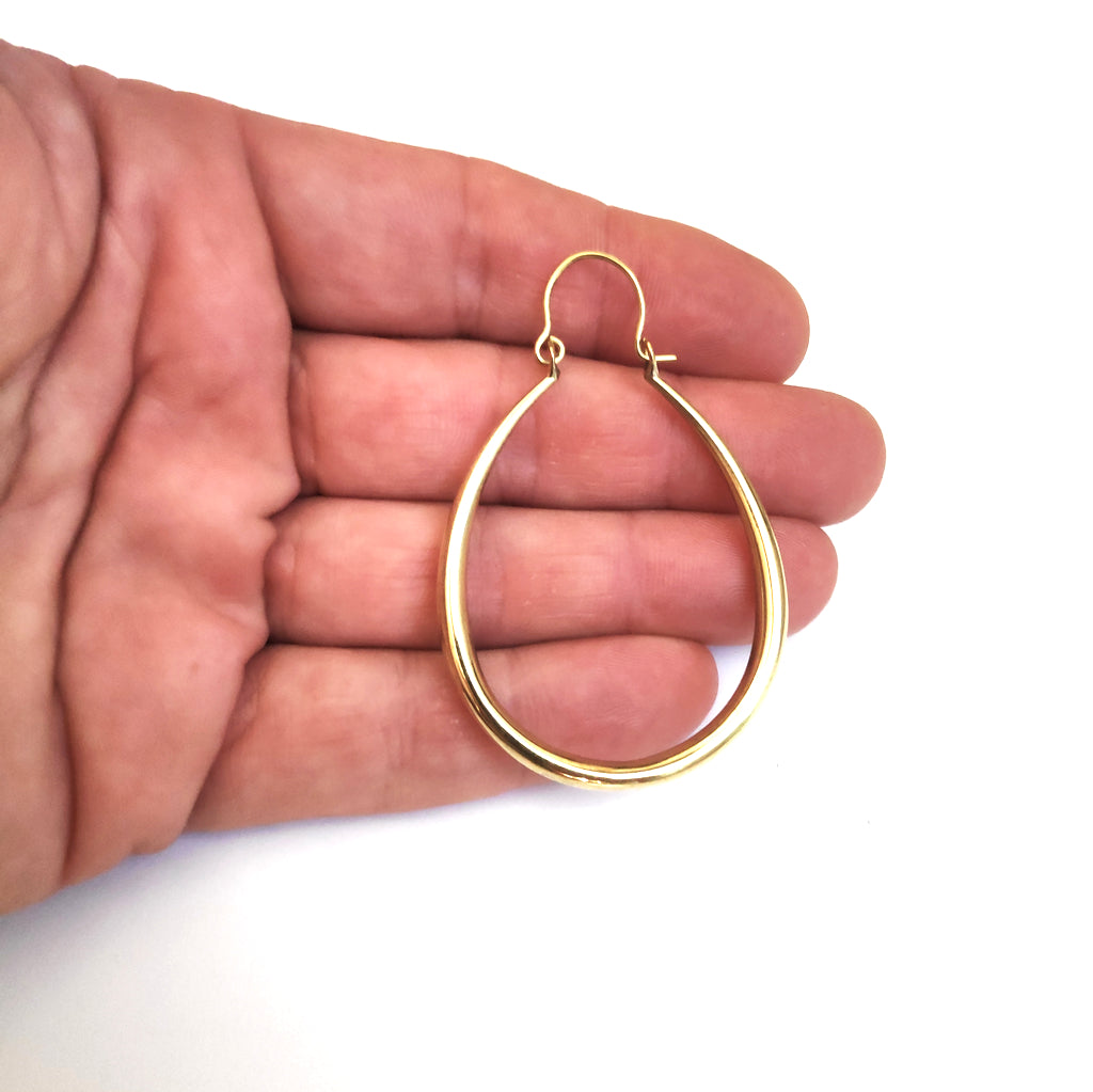 ORECHINO CERCHIO Ottone lucido Orecchini artigianali | Cerchio