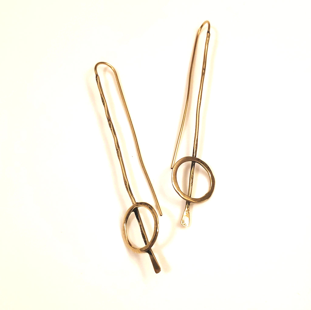 ORECCHINI Ottone lucido Orecchini artigianali | Gioiello contemporaneo