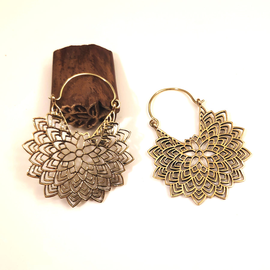 ORECCHINI ETNICI Ottone lucido Orecchini artigianali | ETNICO