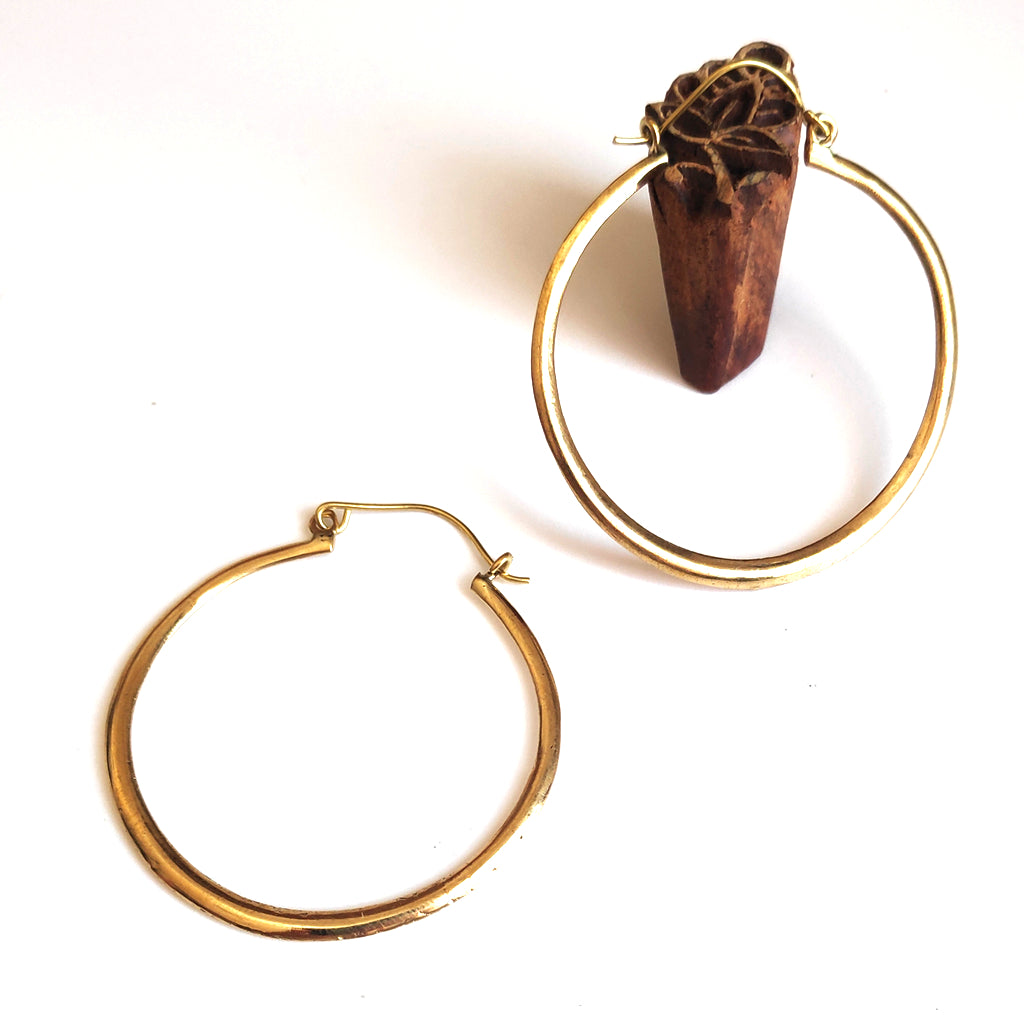 ORECCHINI ETNICI Ottone lucido Orecchini artigianali | ETNICO