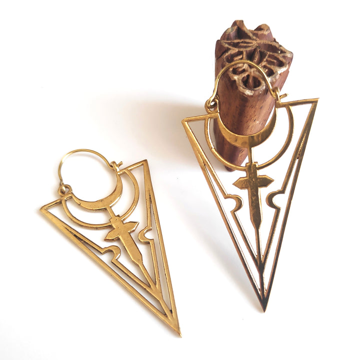 ETHNIC EARRINGS Polished brass Handcrafted earrings | ETHNIC