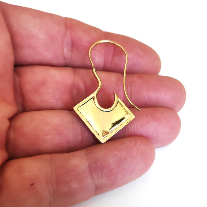 ORECCHINI ETNICI Ottone lucido Orecchini artigianali | ETNICO