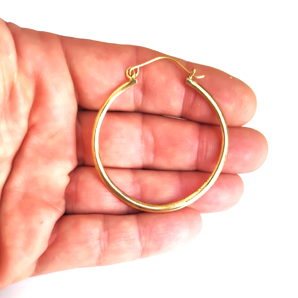 ORECCHINI ETNICI Ottone lucido Orecchini artigianali | ETNICO