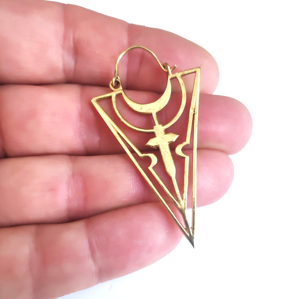 ETHNIC EARRINGS Polished brass Handcrafted earrings | ETHNIC