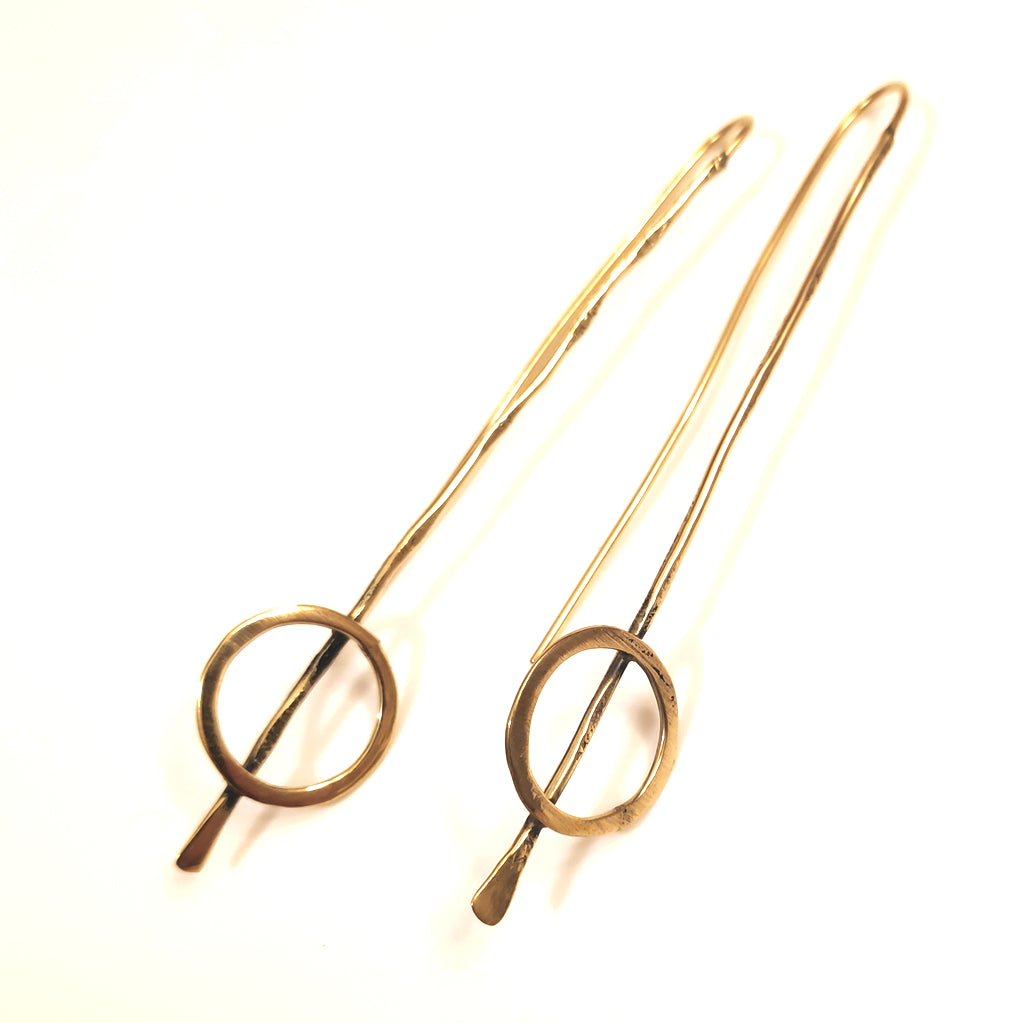 ORECCHINI Ottone lucido Orecchini artigianali | Gioiello contemporaneo