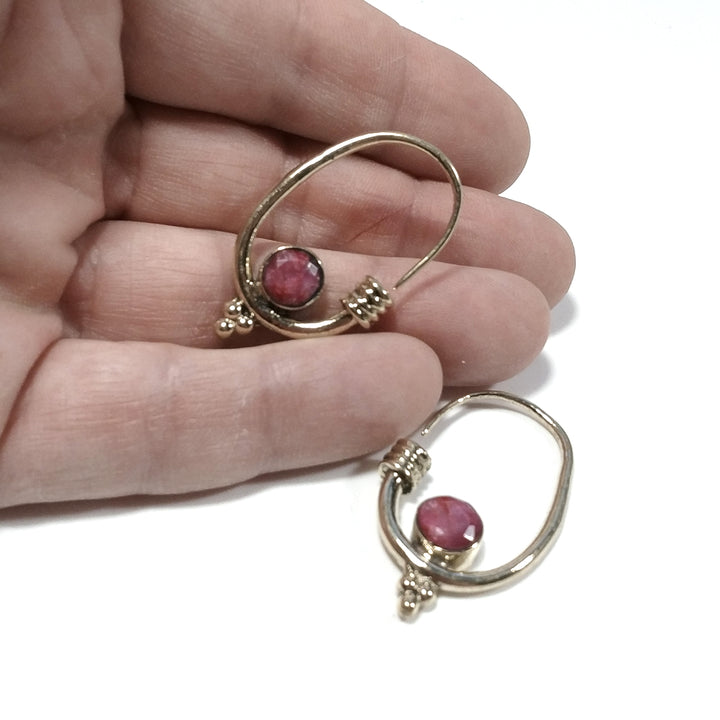 ETHNIC EARRINGS Polished brass EARRINGS Ruby Root | ETHNIC