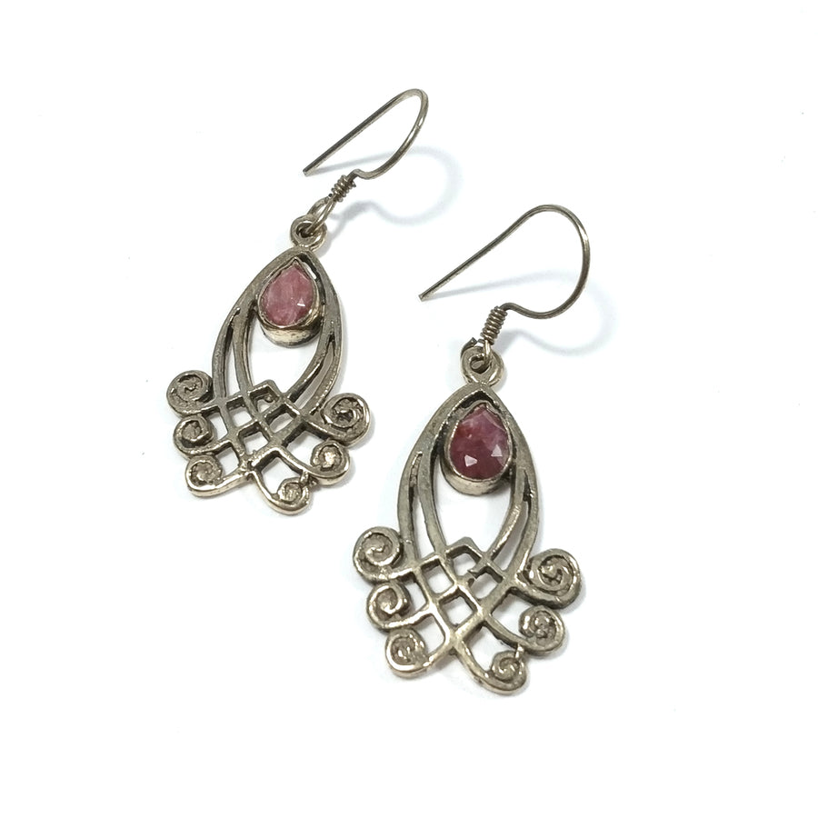 ORECCHINI ETNICI Ottone lucido ORECCHINI Radice di Rubino | ETNICO