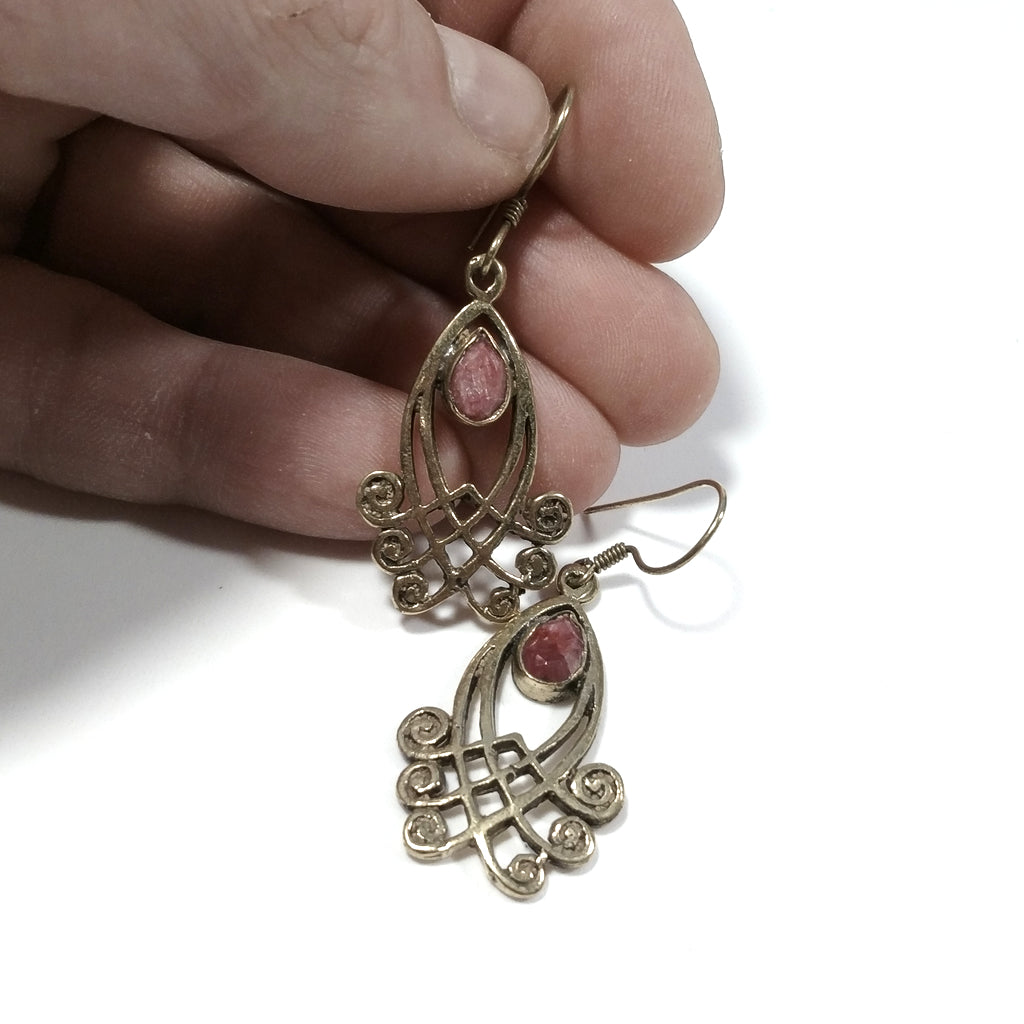 ETHNIC EARRINGS Polished brass EARRINGS Ruby Root | ETHNIC