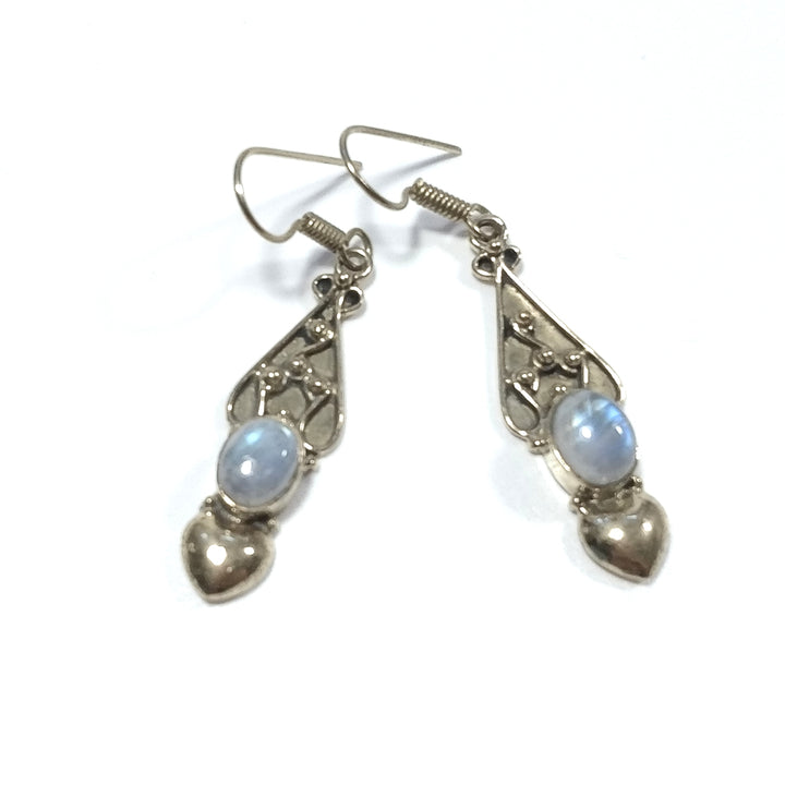 ORECCHINI ETNICI Ottone lucido ORECCHINI Pietra di Luna | ETNICO