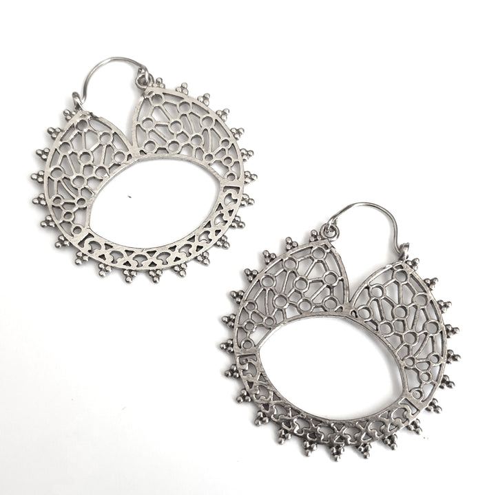 ORECCHINI ETNICI Ottone lucido Orecchini artigianali | Cerchio